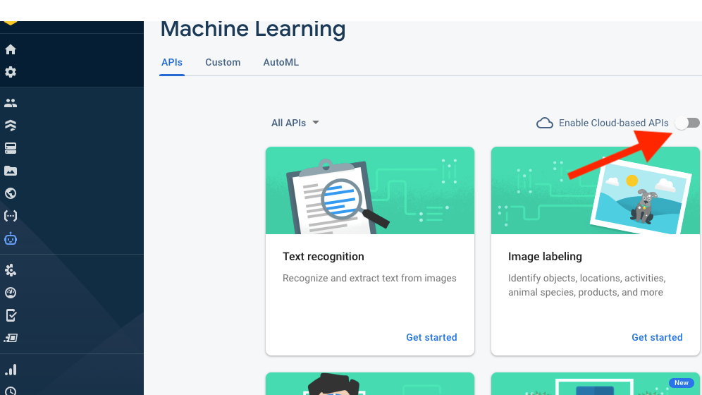 firebase enable cloud based apis